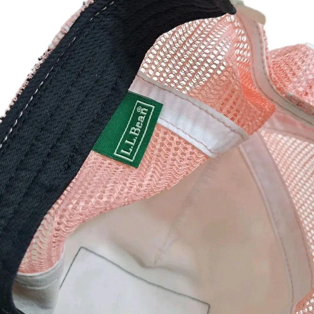 LL Bean Trucker Hat Cap Snapback Adjustable Women's Pink Mesh Logo - Picture 6 of 6